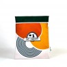 Lined waterproof swimwear bag - "Green circles"
