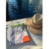 Lined waterproof swimwear bag - "Lines of the Orange"