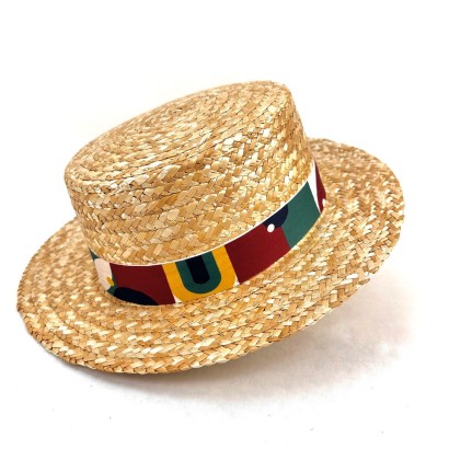 Chapeau événementiel personnalisable type canotier, 100% europe