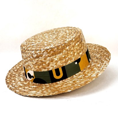 Chapeau événementiel personnalisable type canotier, 100% europe