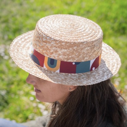 Chapeau événementiel personnalisable type canotier, 100% europe
