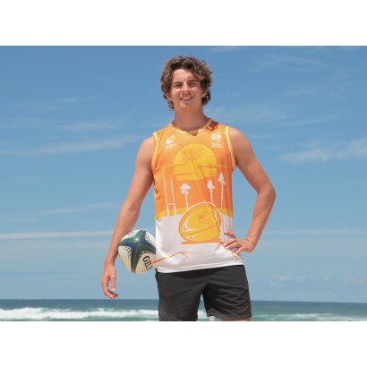 Débardeur mixte BEACH RUGBY sunset marine, Loopita x FRANCE RUGBY
