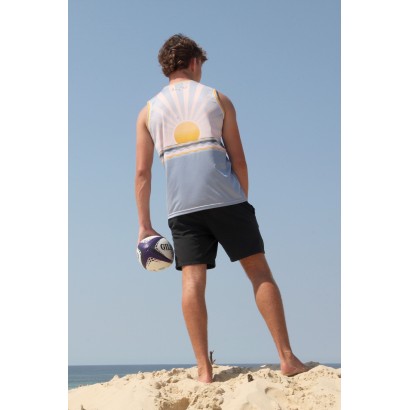 Débardeur mixte BEACH RUGBY sunset ciel, Loopita x FRANCE RUGBY