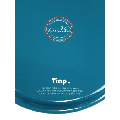 Plateau rond, 42cm de diamètre, d'une qualité incroyable, motif : Tiap, Cerises d'automne