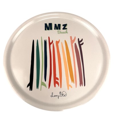 Plateau rond, 42cm de diamètre, d'une qualité incroyable, motif : Bayadère