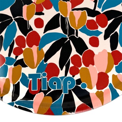 Plateau rond, 42cm de diamètre, d'une qualité incroyable, motif : Tiap, Cerises d'automne