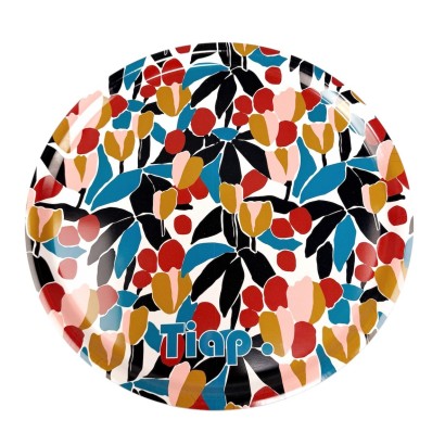 Plateau rond, 42cm de diamètre, d'une qualité incroyable, motif : Tiap, Cerises d'automne