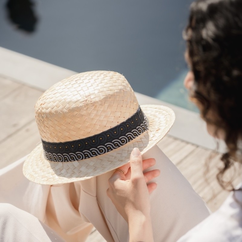 Chapeau événementiel personnalisable type canotier, 100% europe