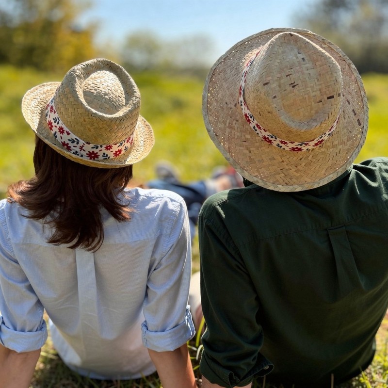 Lot de 100 chapeaux personnalisés en paille – Mariages, EVJF et événements