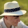 Chapeau paille claire Panama femme homme – élégant avec bandeau imprimé | LOOPITA