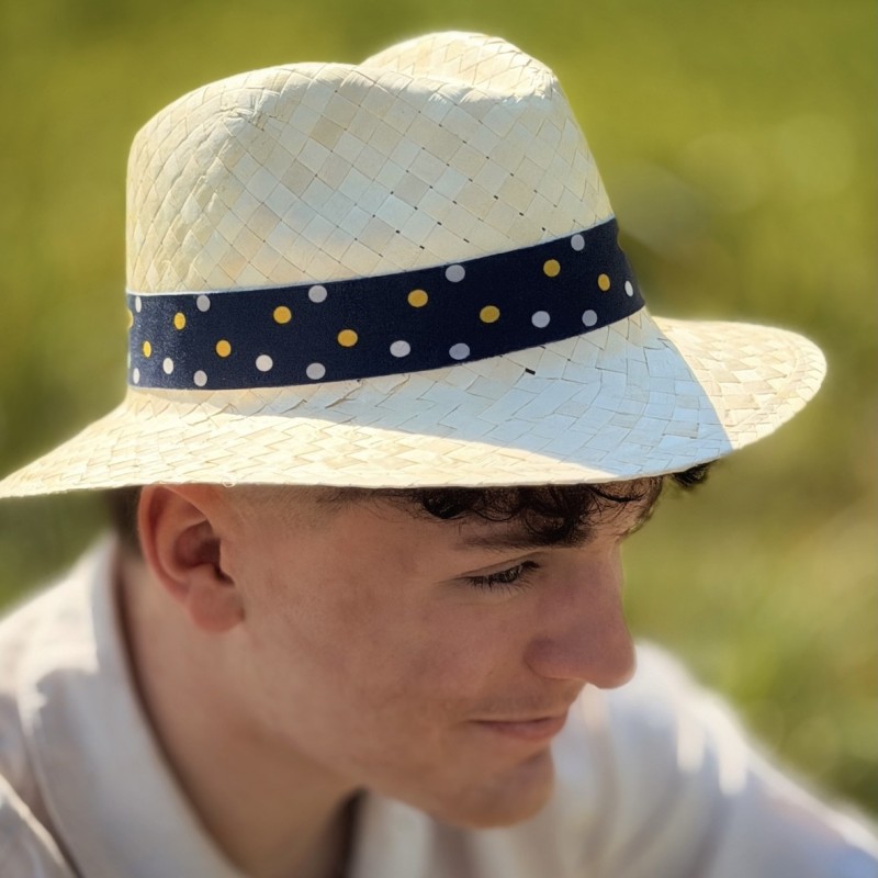 Chapeau paille claire, Panama femme homme – élégant avec bandeau imprimé | LOOPITA