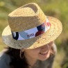 Chapeau paille Borsalino femme homme – élégant avec bandeau imprimé | LOOPITA
